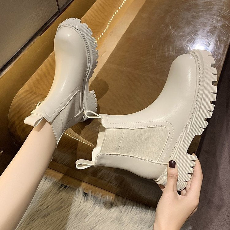 Kiss+United Kin British-style High-heeled Martin Boots Girl