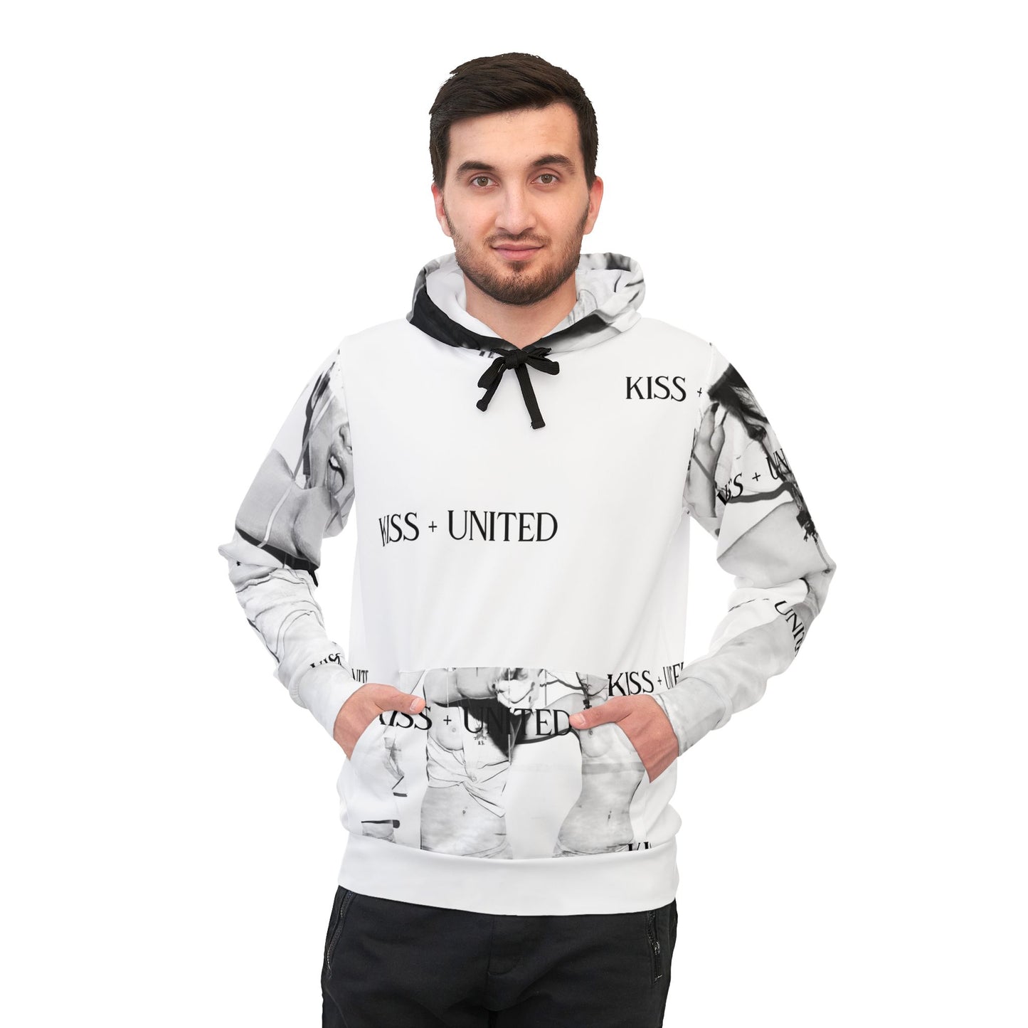 Kiss+United Nudestress Grey Athletic Hoodie (AOP)