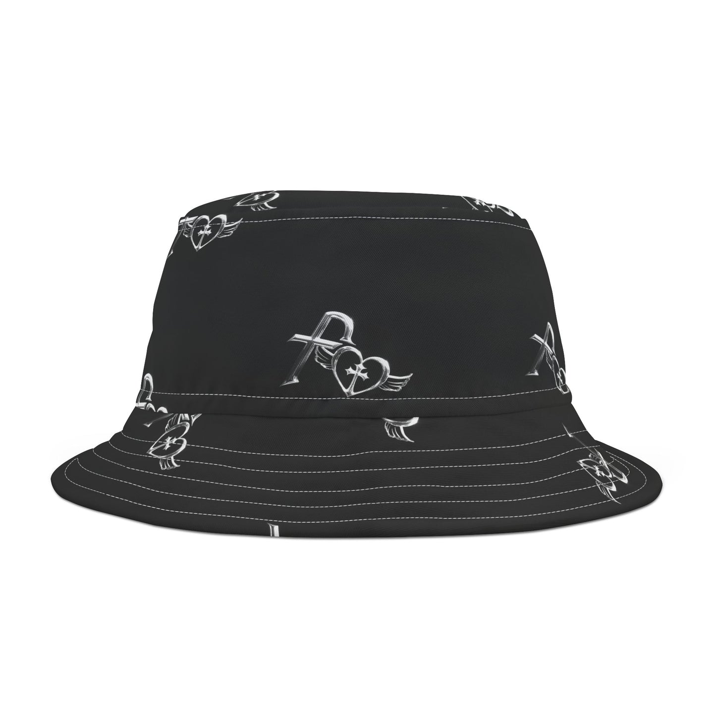 Kiss+United Faith Black Bucket Hat (AOP)