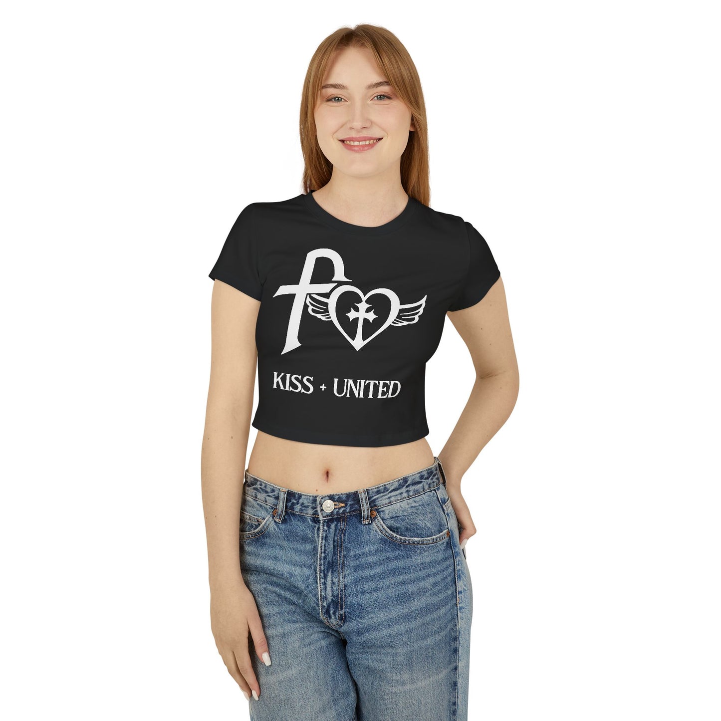 Kiss+United Faith Signature Black Women's Baby Tee