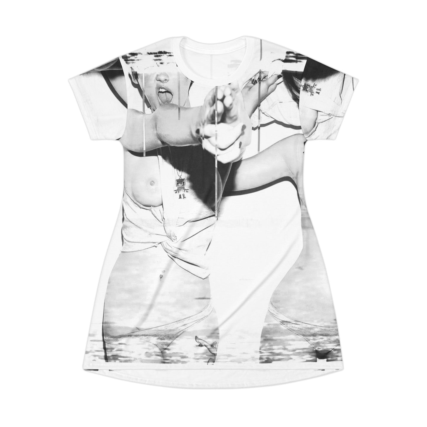 Kiss+United Nudestress Grey T-Shirt Dress
