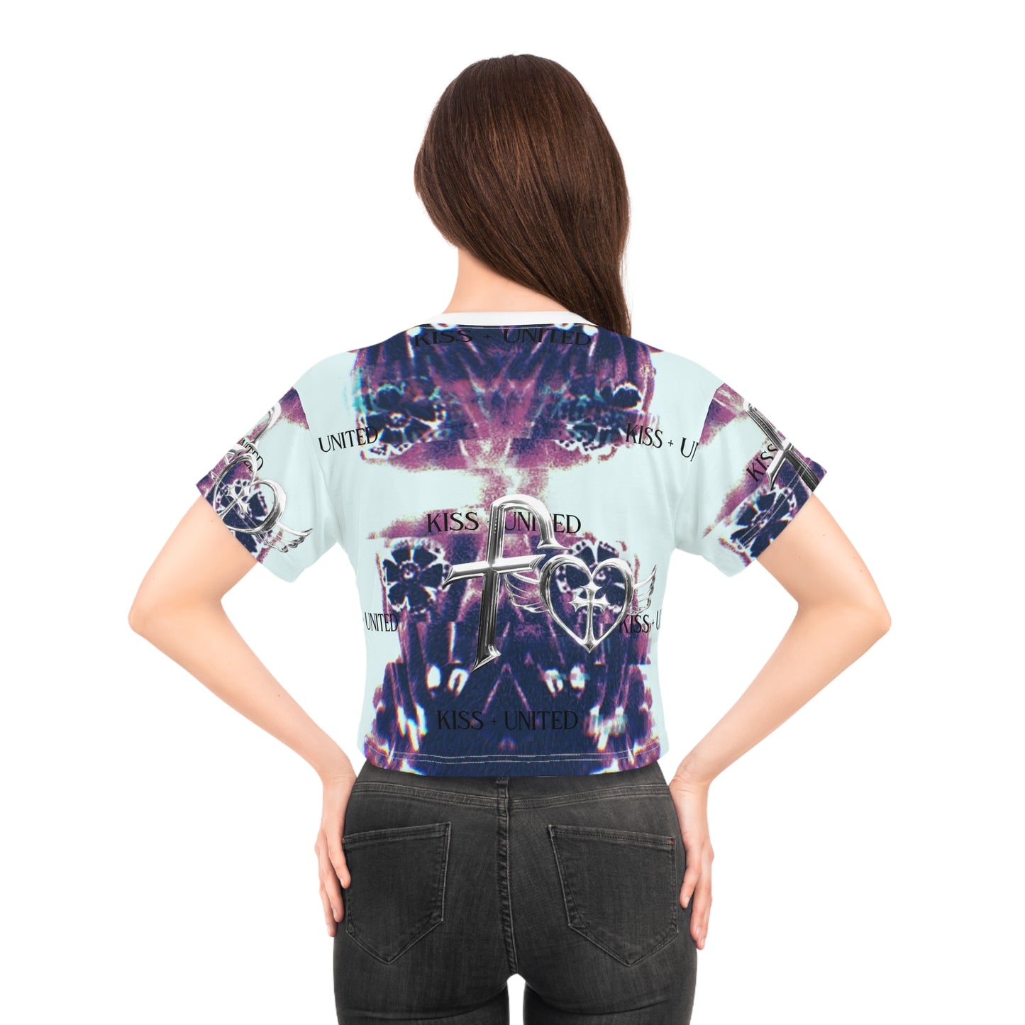 Kiss+United Faith Many New Era Crop Tee (AOP)