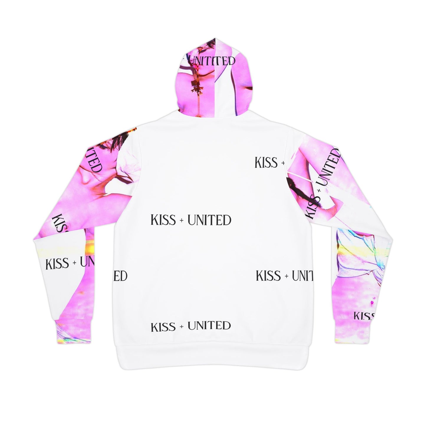 Kiss+United Nudestress Pink Athletic Hoodie (AOP)