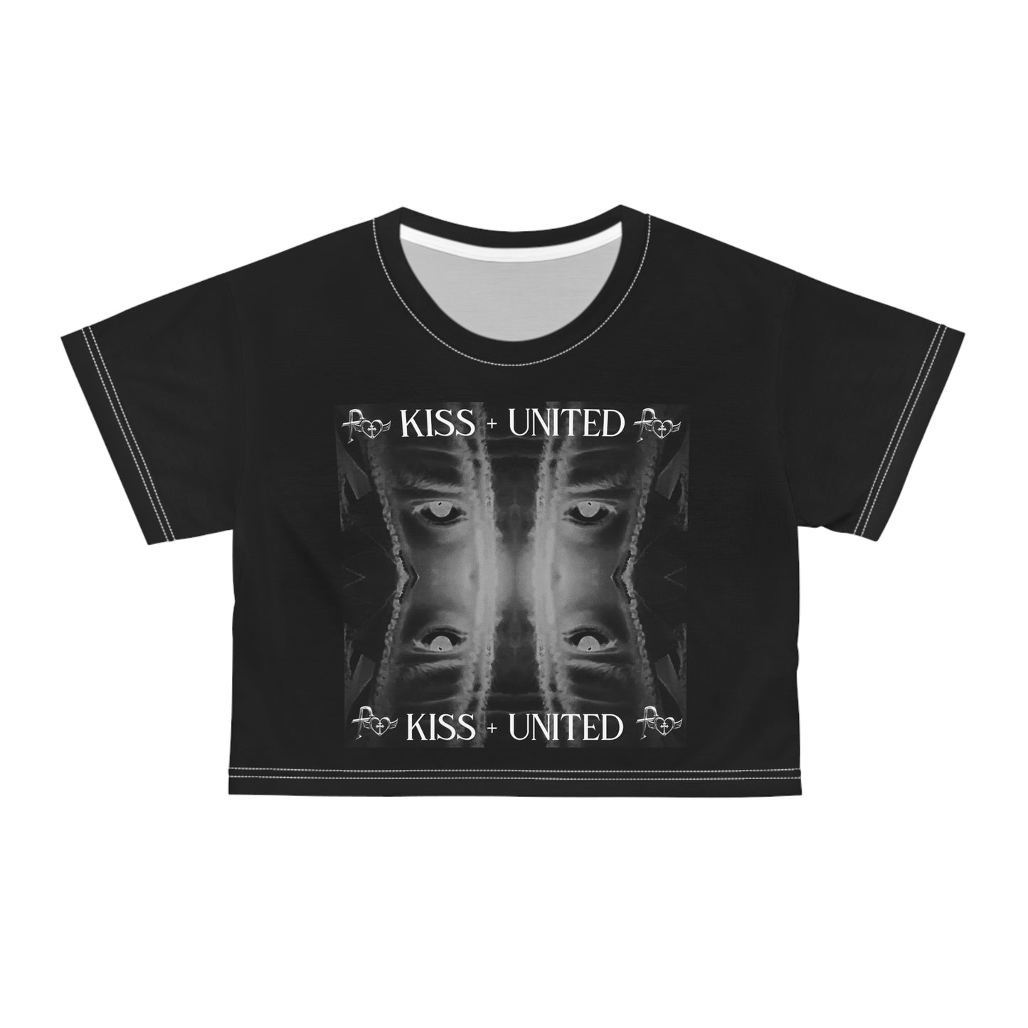 Kiss+United Mystic Black Crop Tee (AOP) Black