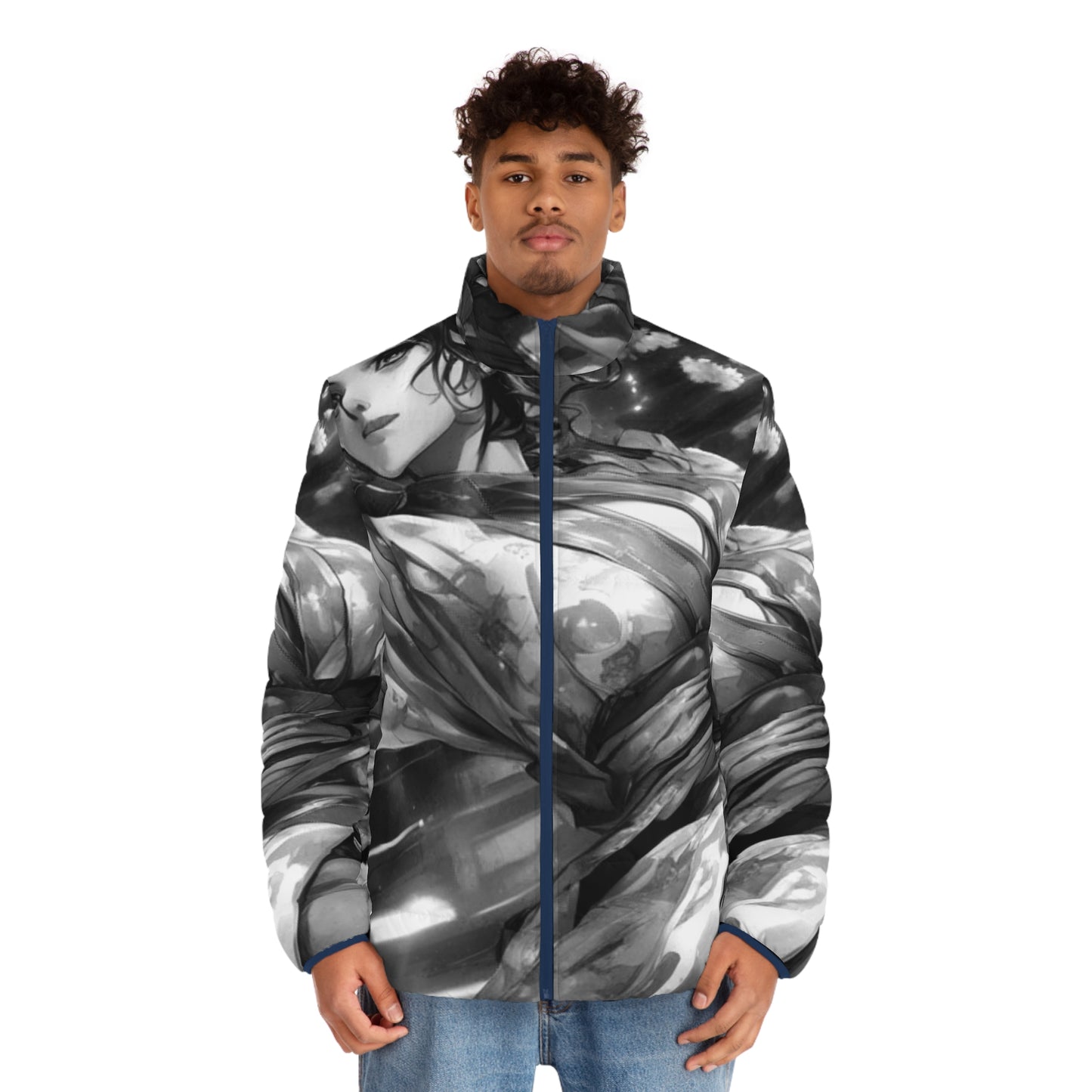 Kiss+United Many Men's PII P1 Puffer Jacket (AOP) Black