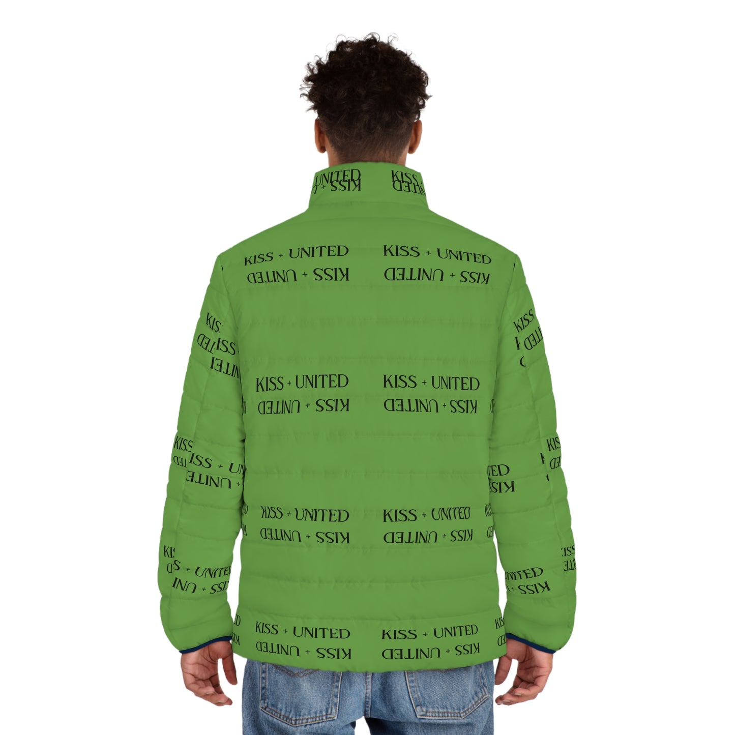 Kiss+United Many Men's Puffer Jacket (AOP) Slime Green