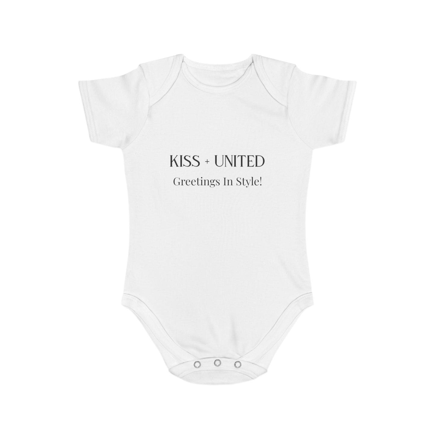Kiss+United Onesie® Organic Baby Bodysuit - Greetings In Style!