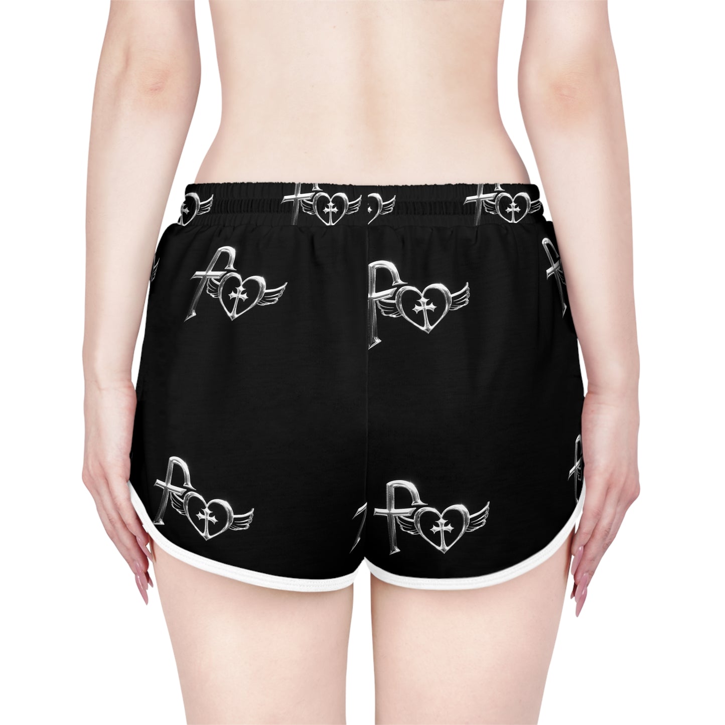 Kiss+United Faith Black Women's Relaxed Shorts (AOP)