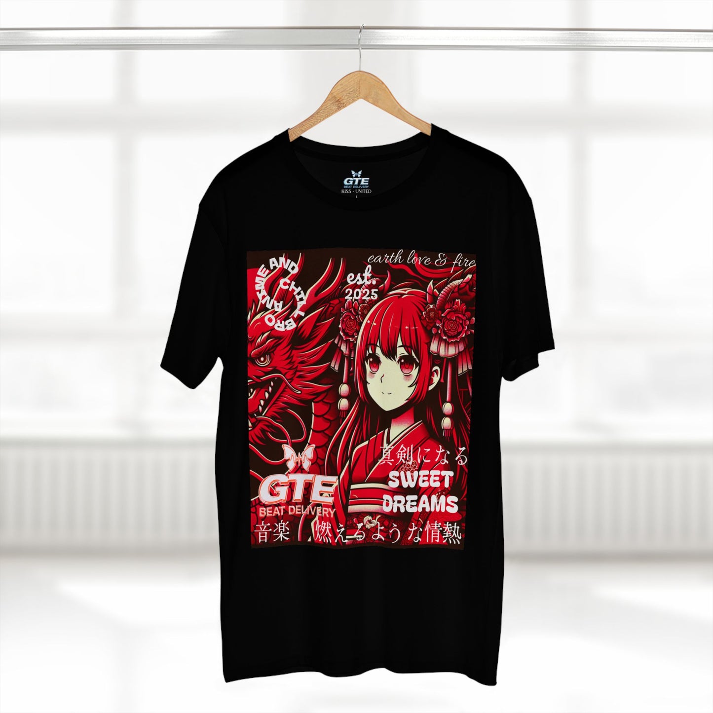 Kiss+United GTE Dragonstir Adult Black Tee
