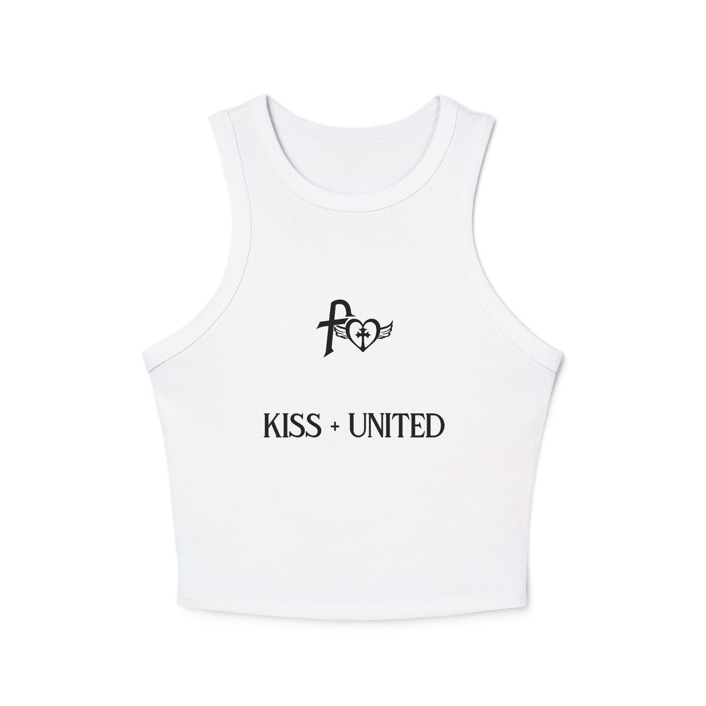 Kiss+United Faith Black LG Women's Micro Rib Racer Tank Top