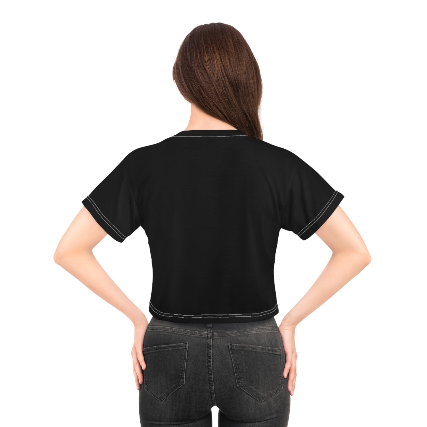 Kiss+United Mystic Black Crop Tee (AOP) Black