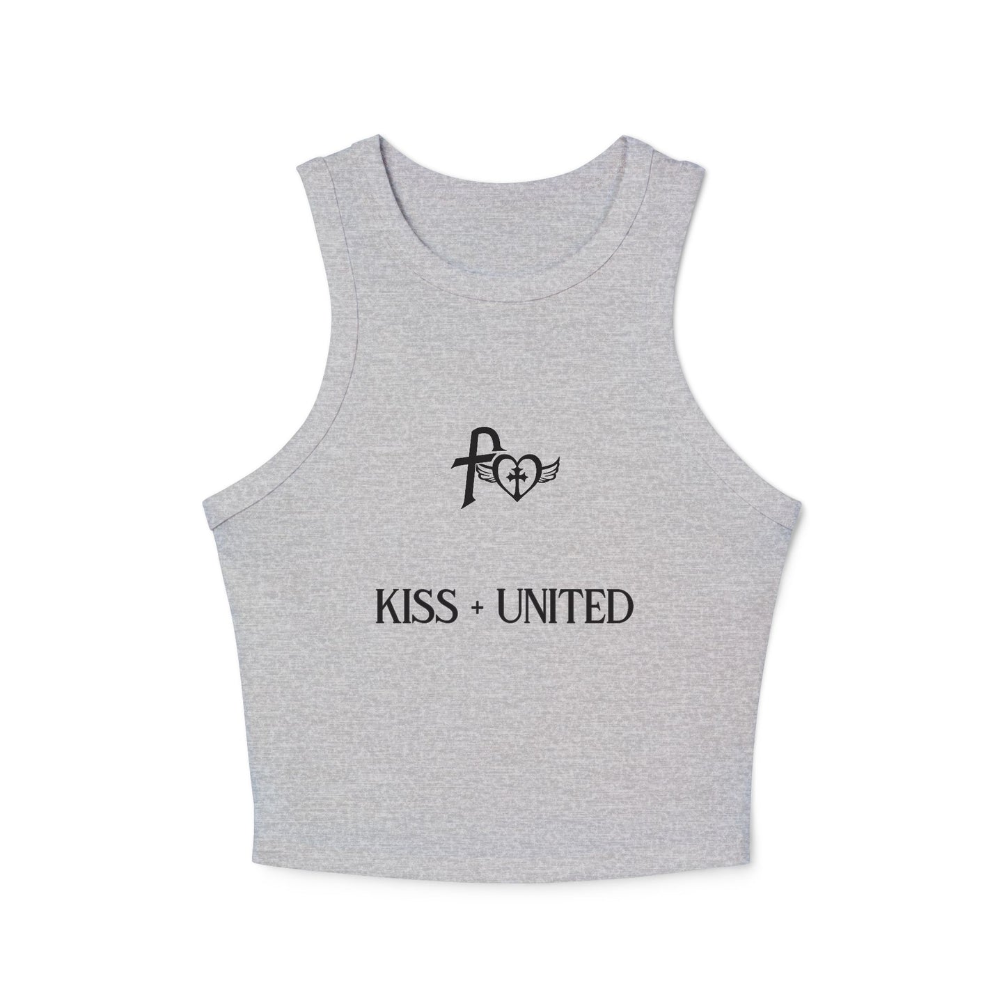 Kiss+United Faith Black LG Women's Micro Rib Racer Tank Top