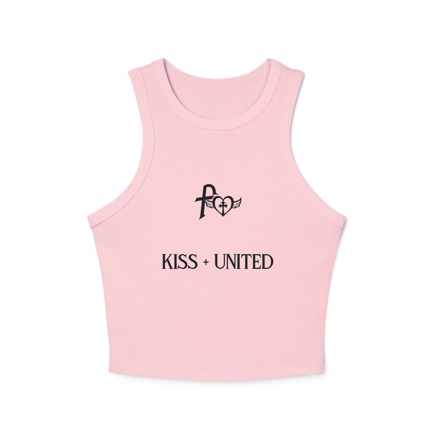 Kiss+United Faith Black LG Women's Micro Rib Racer Tank Top