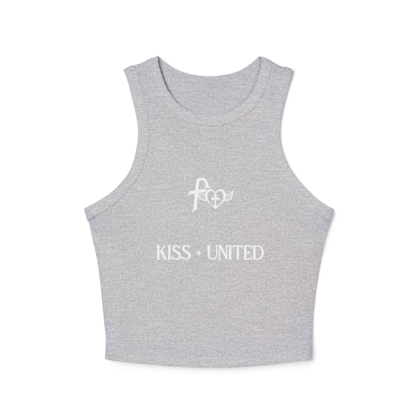 Kiss+United Faith White LG Women's Micro Rib Racer Tank Top