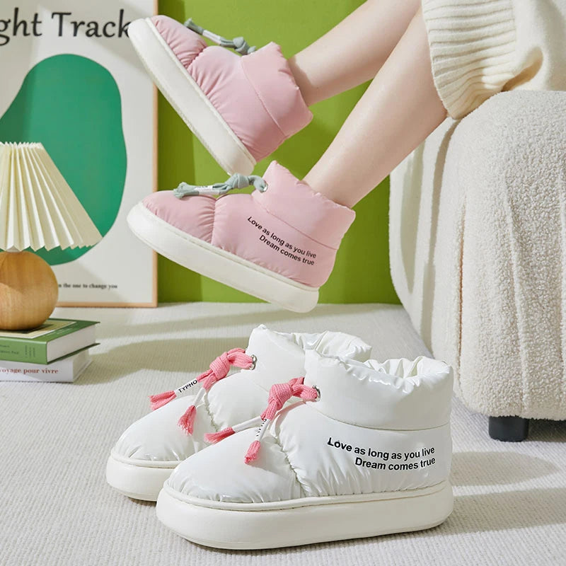 Kiss+United Thick Winter Waterproof Drawstring Cotton Shoes