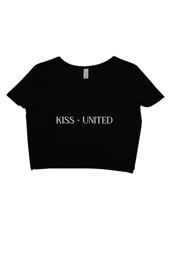 kiss+united crop tee black