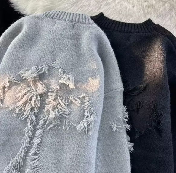 Kiss+United UNA Tassel Thick Knit Retro Shirt