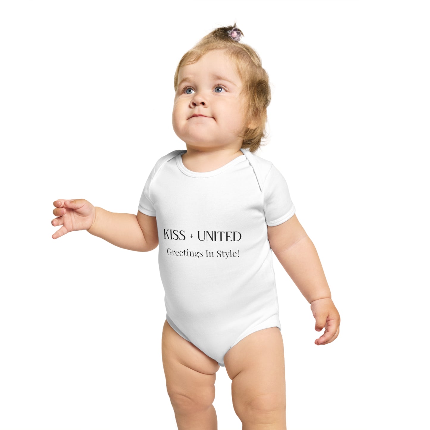 Kiss+United Onesie® Organic Baby Bodysuit - Greetings In Style!