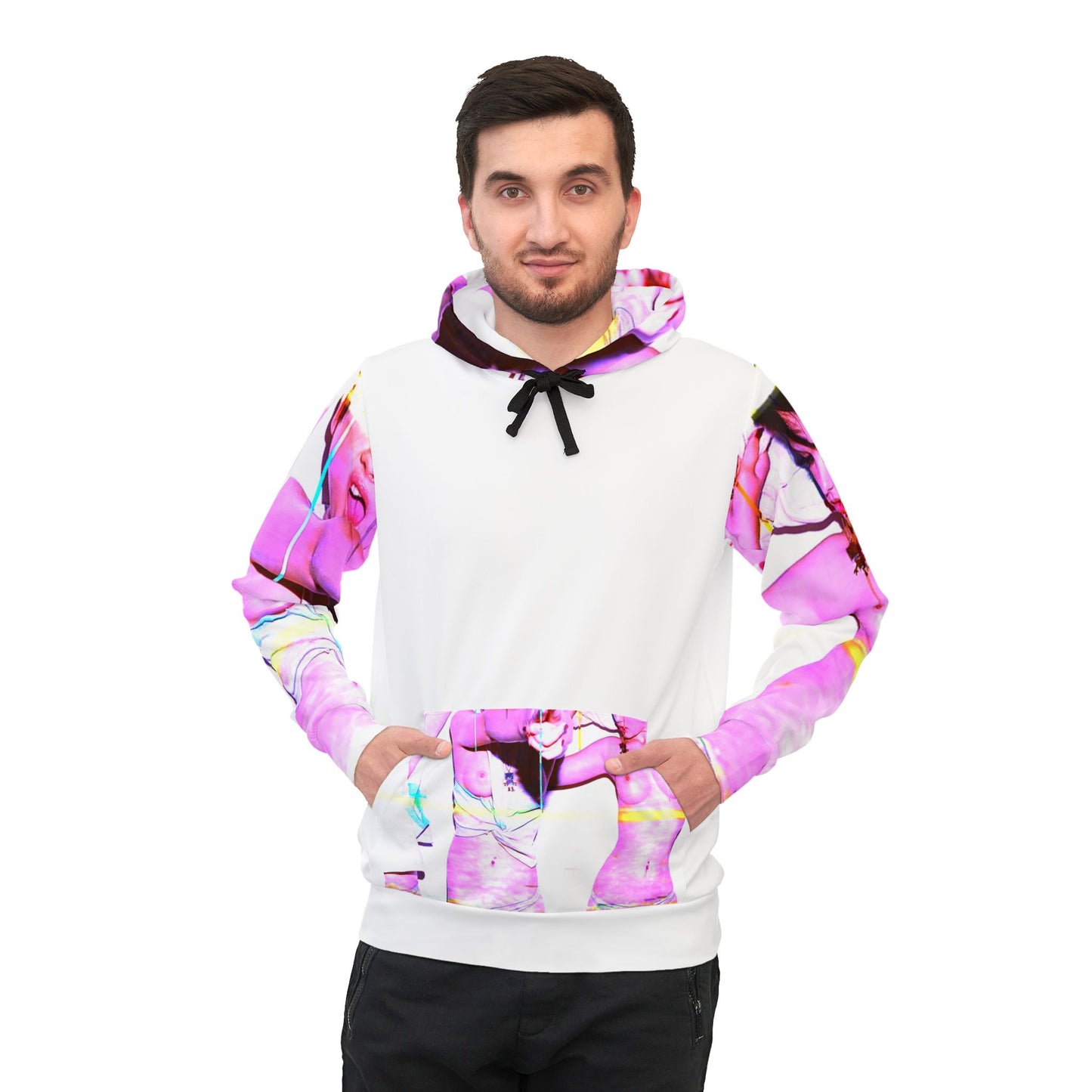 Kiss+United Nudestress Pink Athletic Hoodie (AOP) Plain
