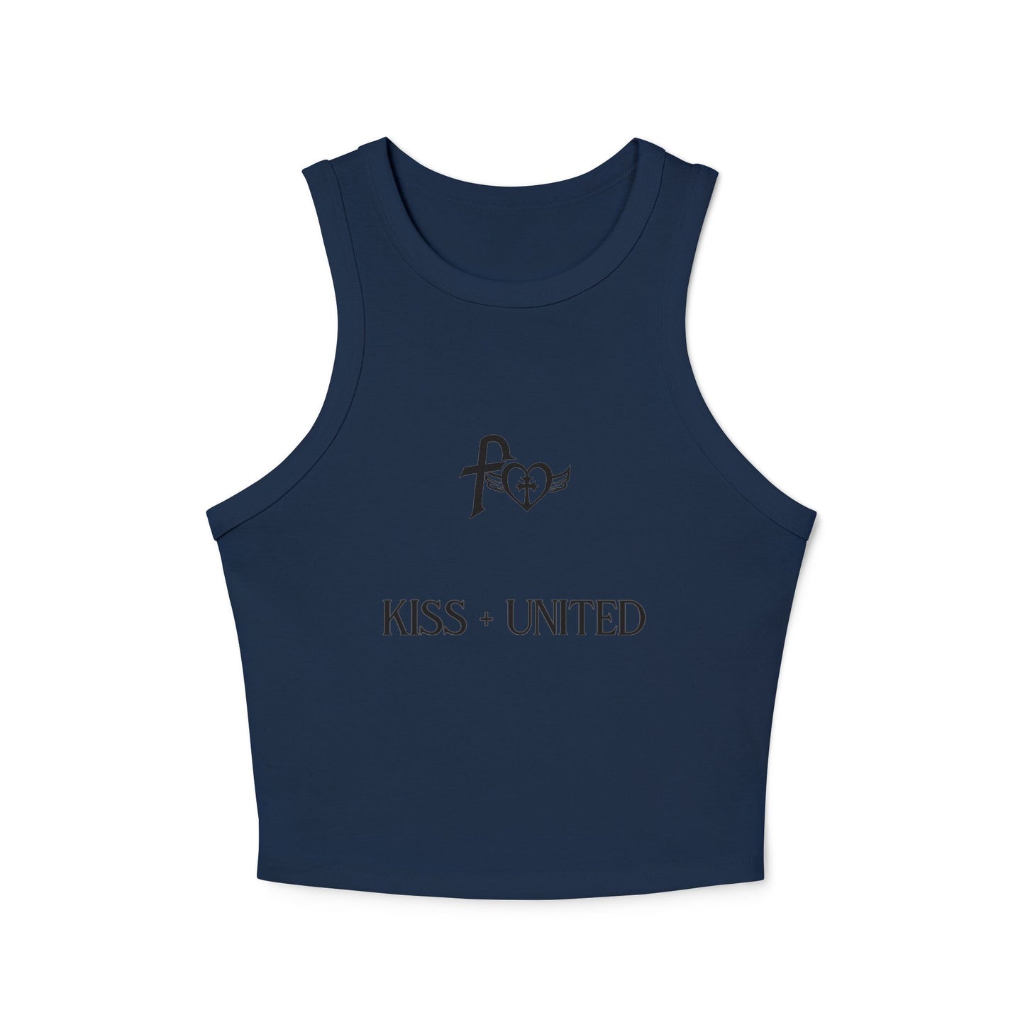 Kiss+United Faith Black LG Women's Micro Rib Racer Tank Top