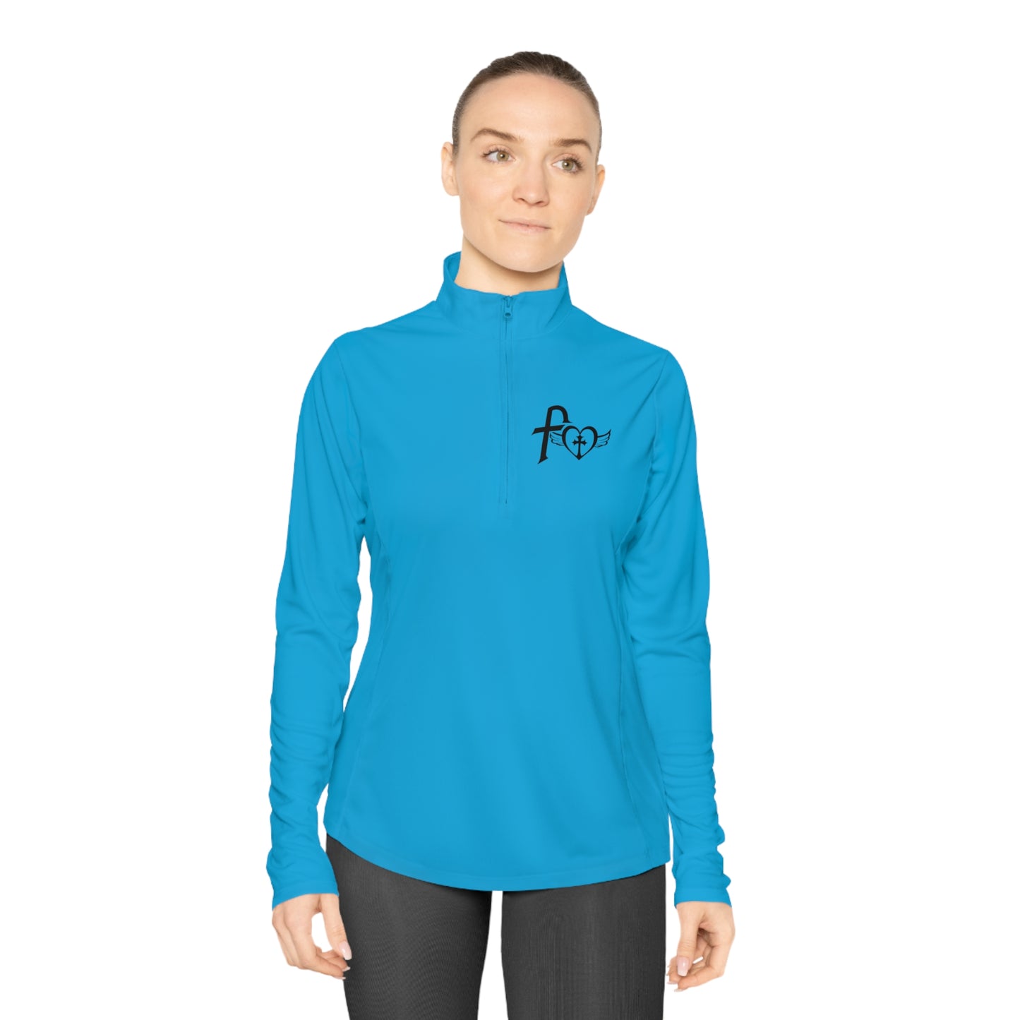 Kiss+United Faith Black LG Ladies Quarter-Zip Pullover