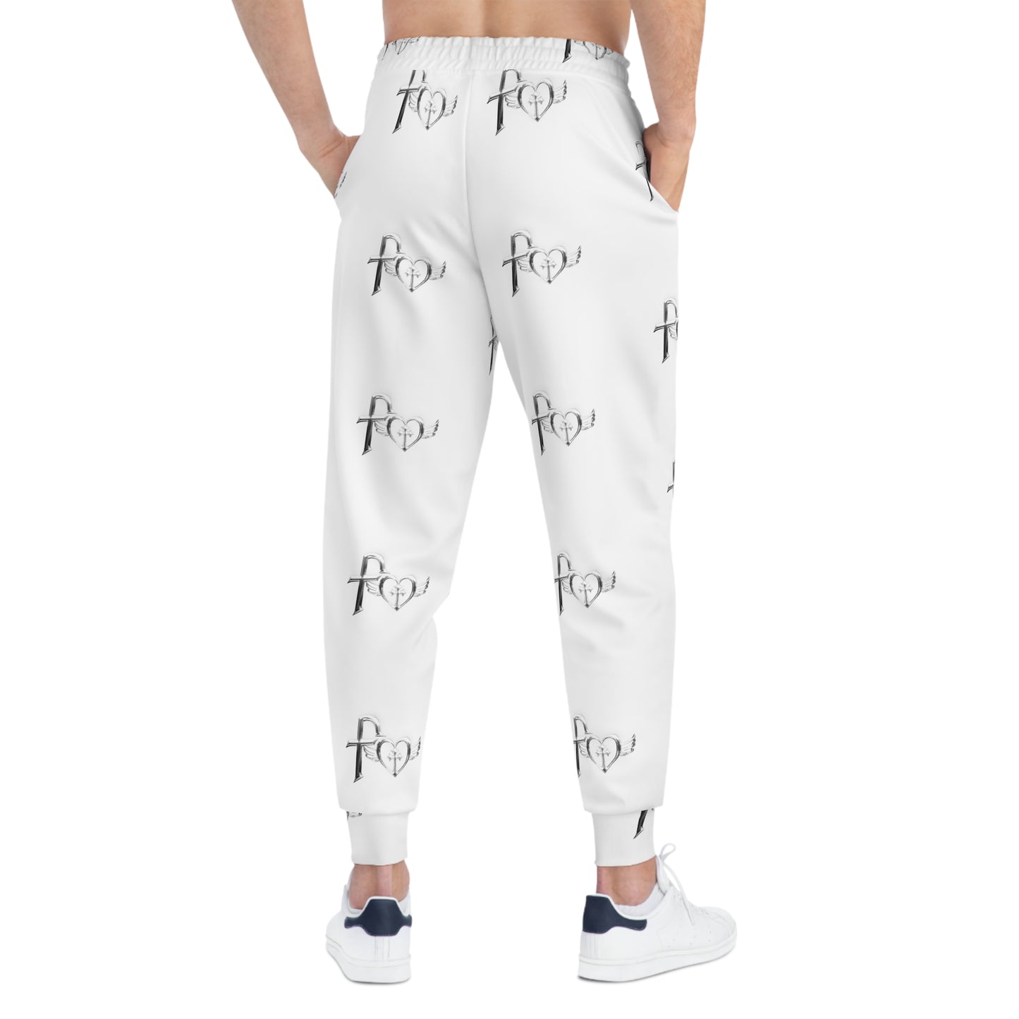 Kiss+United Faith White Athletic Joggers (AOP)