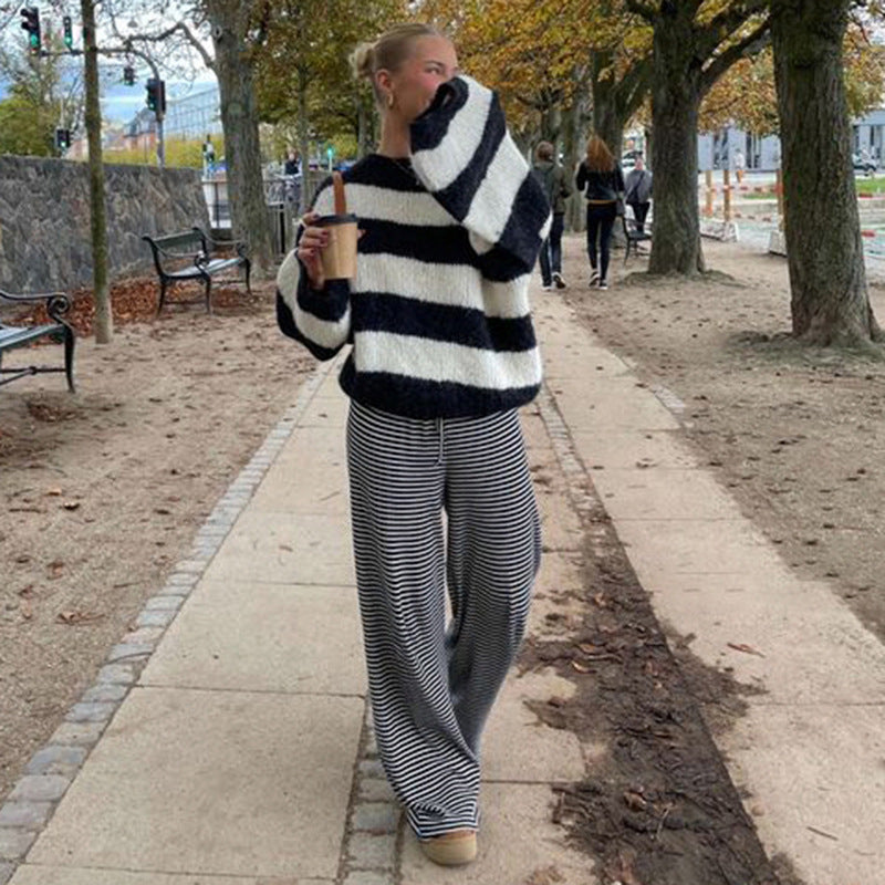 Kiss+United Striped Print Trousers