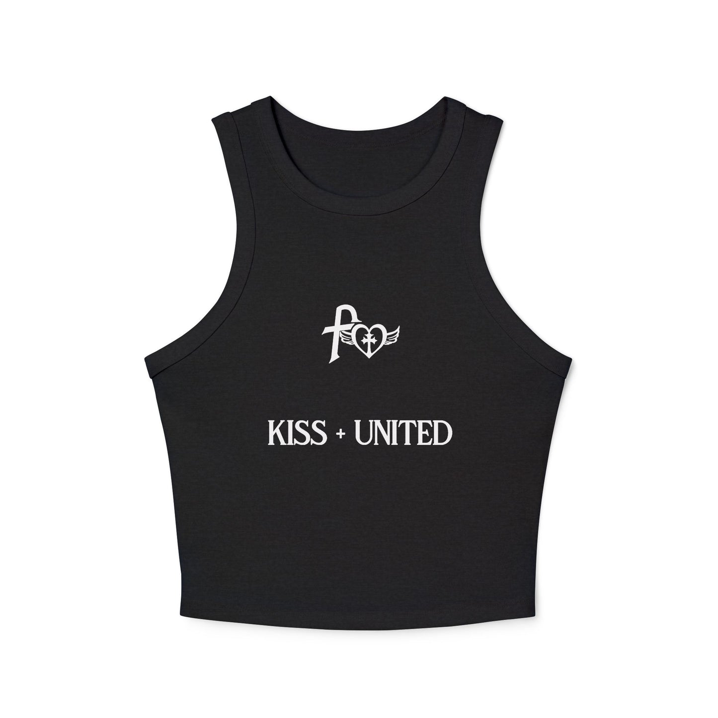 Kiss+United Faith White LG Women's Micro Rib Racer Tank Top
