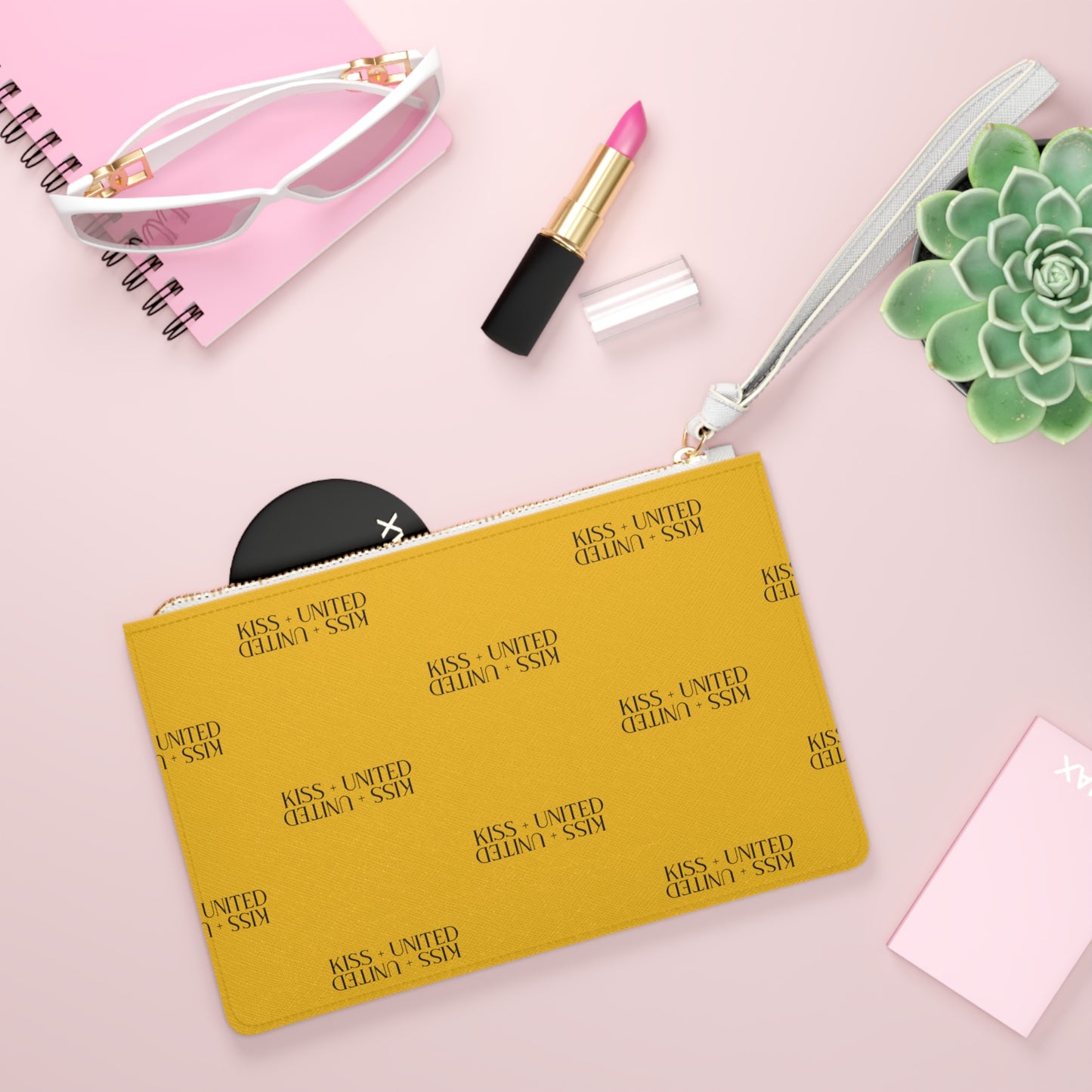Kiss+United Golden Yellow Clutch Bag