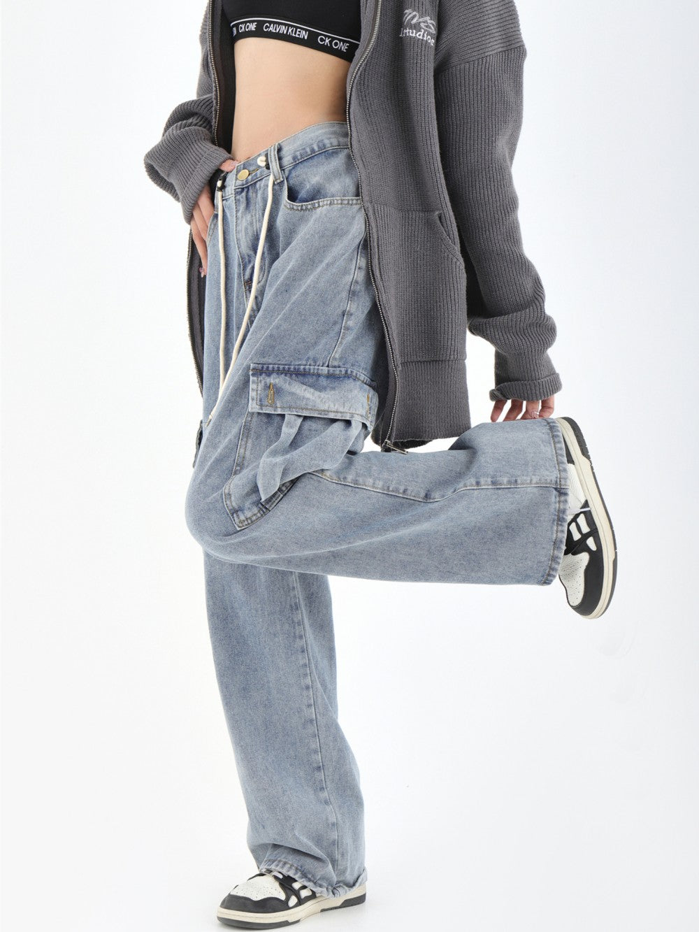 Kiss+United Washed Loose Fitting Casual Pants