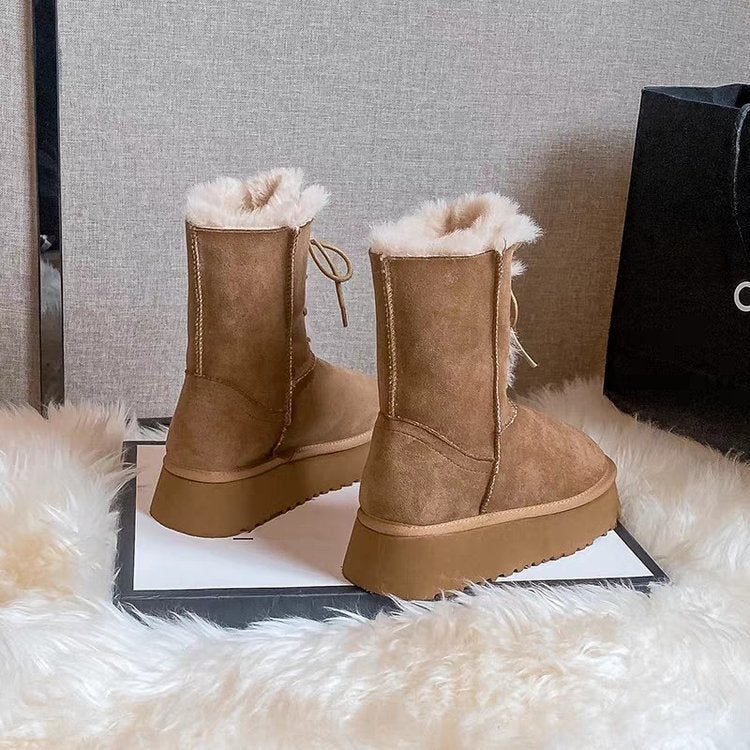 Kiss+United Warm Slugged Bottom Snow Boots For Women Winter