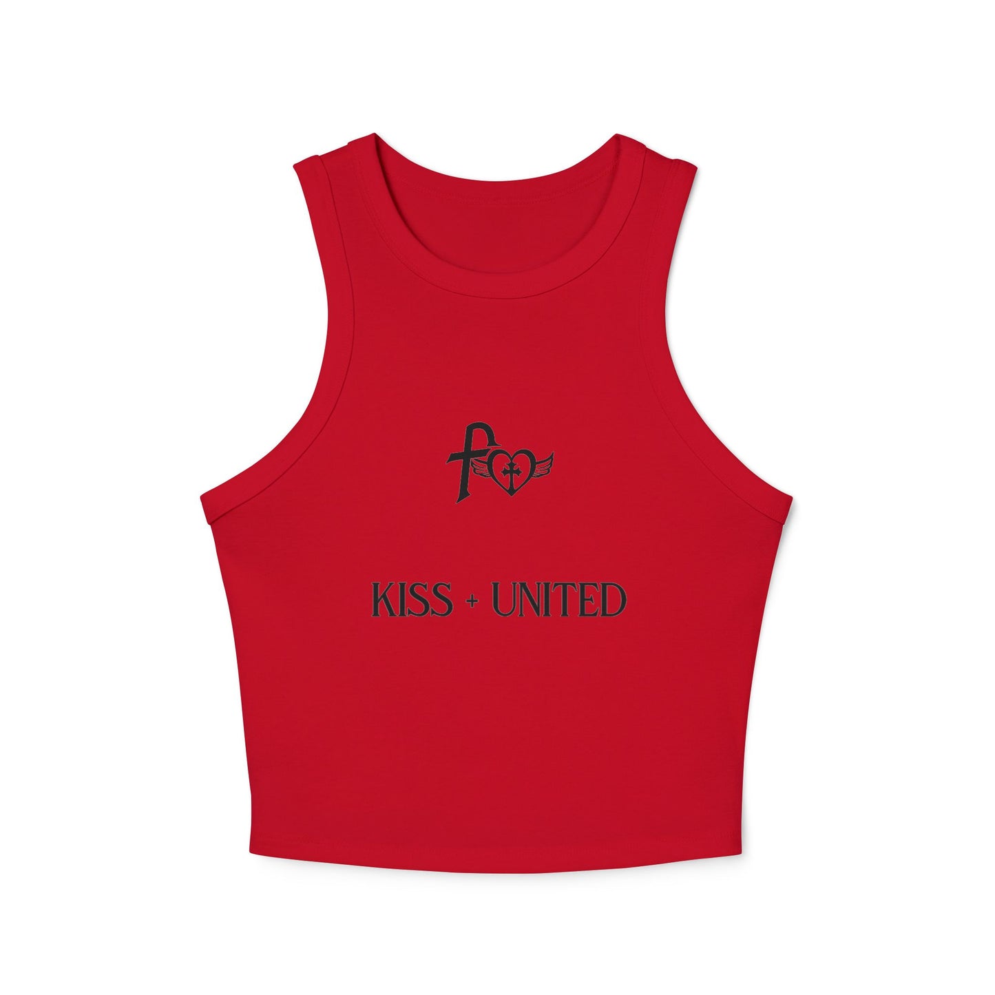 Kiss+United Faith Black LG Women's Micro Rib Racer Tank Top
