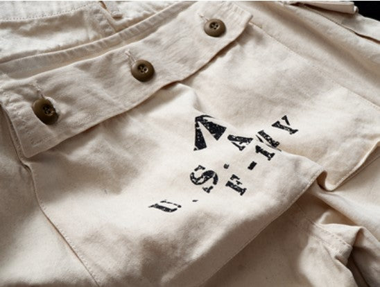 Kiss+United Heavy Weight Washed Khaki Twill Tooling Multi-bag Shorts