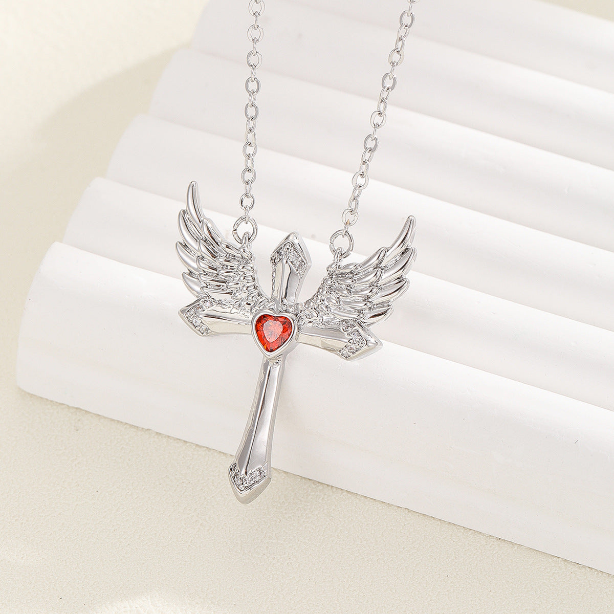 Kiss+United Romantic Angel Wings Ornament Cupid Necklace