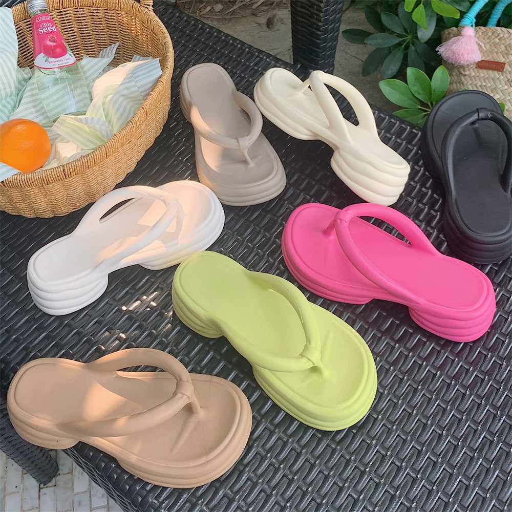 Kiss+United Summer New Simple Comfortable Platform Flip-flops