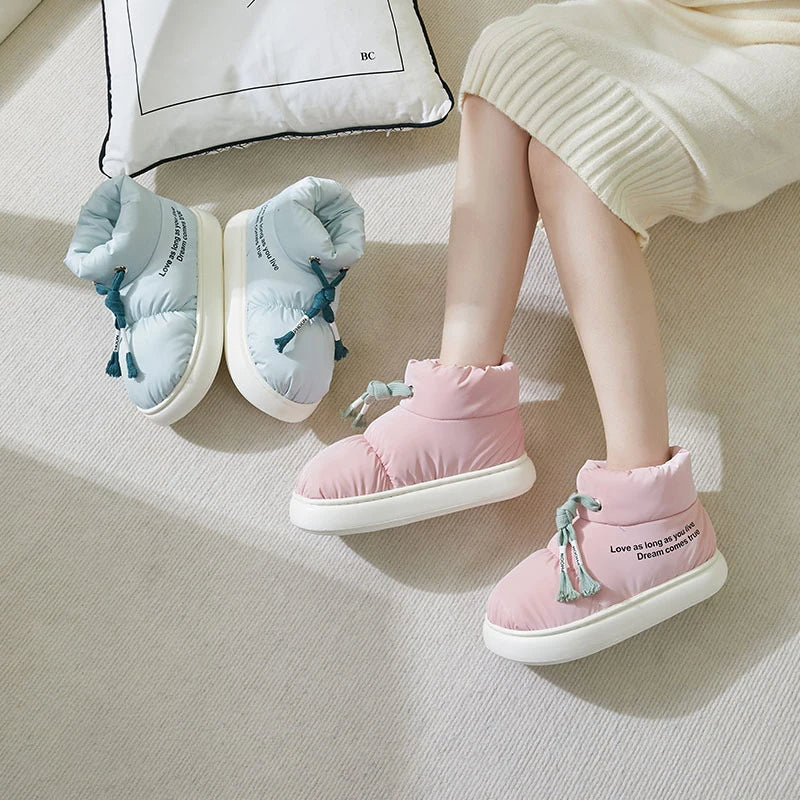 Kiss+United Thick Winter Waterproof Drawstring Cotton Shoes