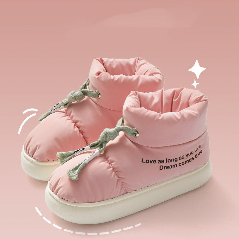 Kiss+United Thick Winter Waterproof Drawstring Cotton Shoes