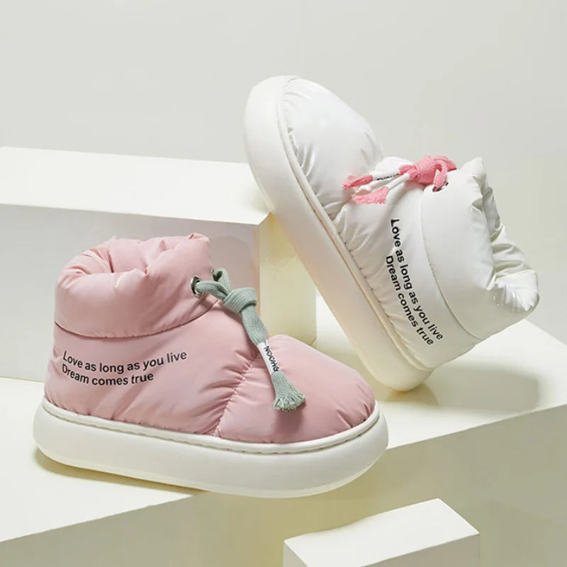 Kiss+United Thick Winter Waterproof Drawstring Cotton Shoes