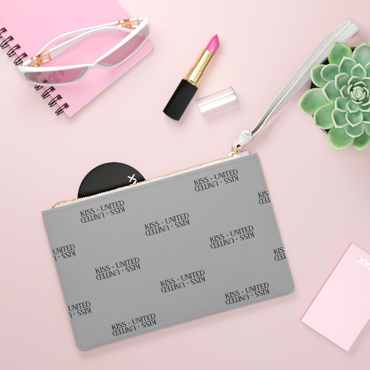 Kiss+United Moon Grey Clutch Bag