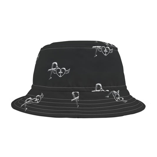 Kiss+United Fukiyo Black Bucket Hat (AOP)