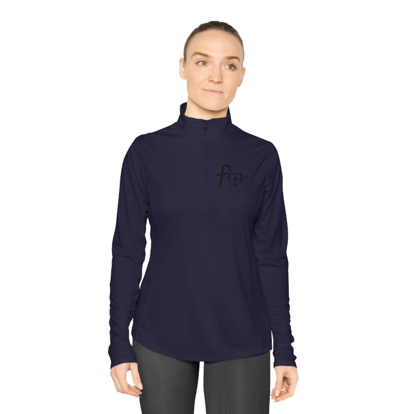 Kiss+United Fukiyo Black LG Ladies Quarter-Zip Pullover