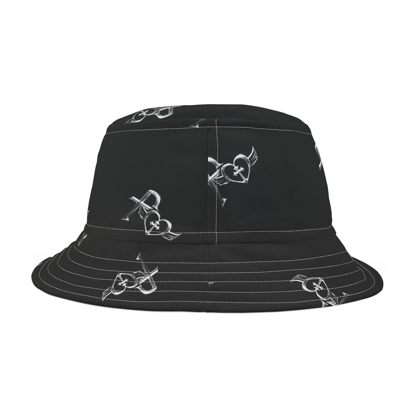 Kiss+United Fukiyo Black Bucket Hat (AOP)