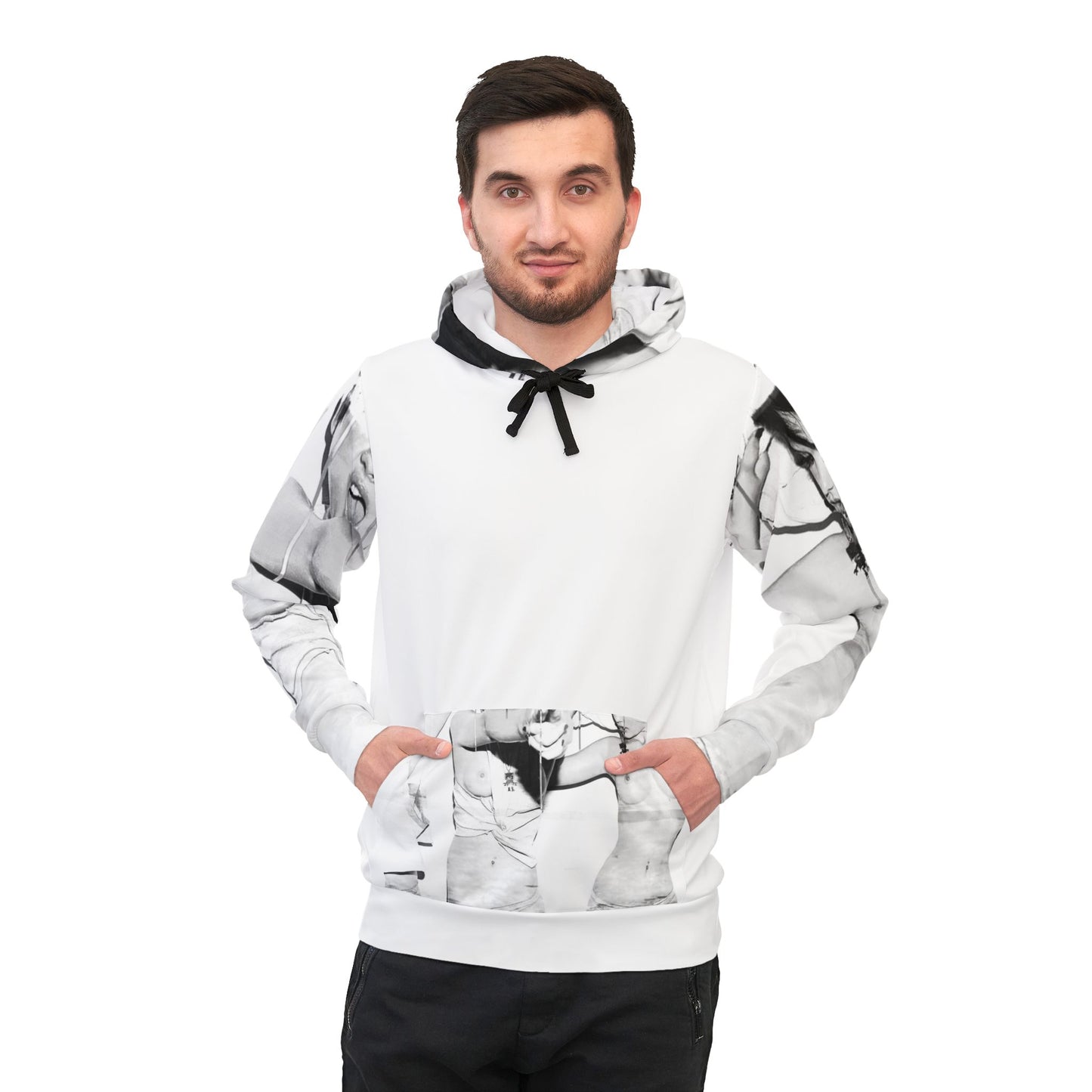 Kiss+United Nudestress Grey Athletic Hoodie (AOP) Plain