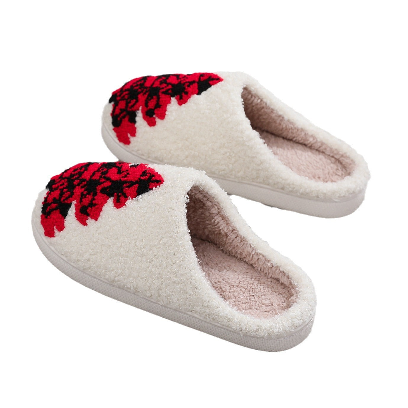 Kiss+United Red Christmas Cotton Slippers