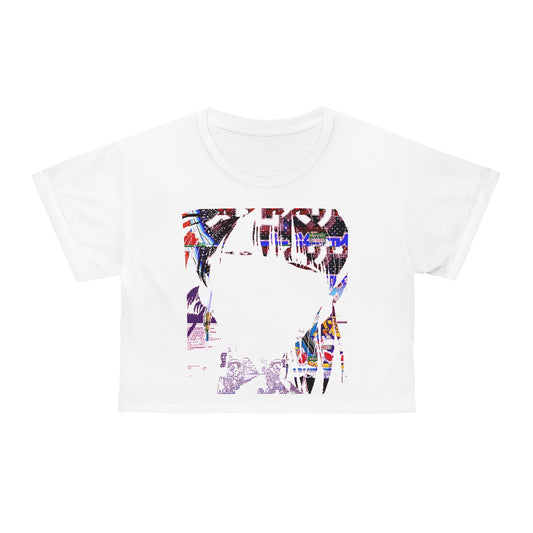 Kiss+United Hollow Girl Crop Tee (AOP) White