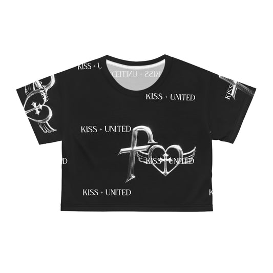 Kiss+United Fukiyo Many Crop Tee Black (AOP)