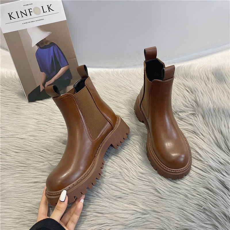 Kiss+United Kin British-style High-heeled Martin Boots Girl