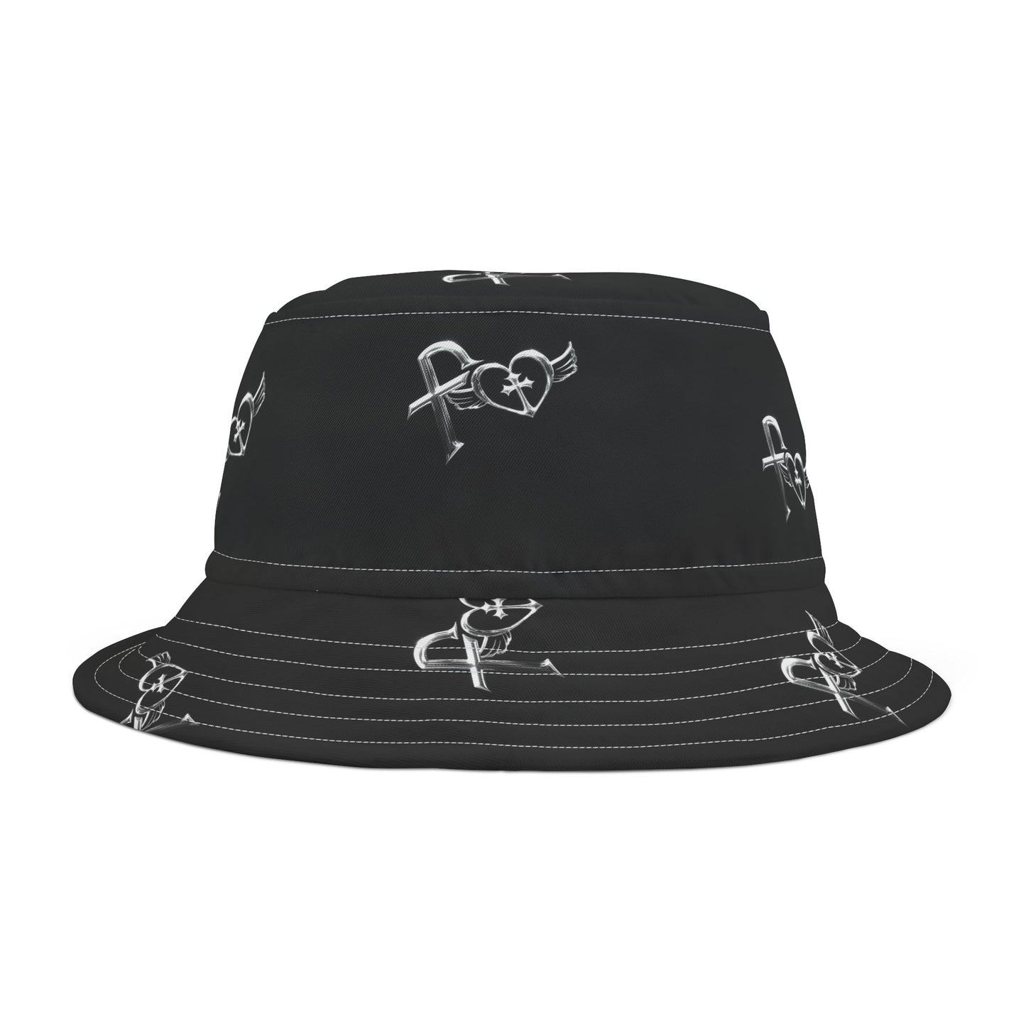 Kiss+United Fukiyo Black Bucket Hat (AOP)