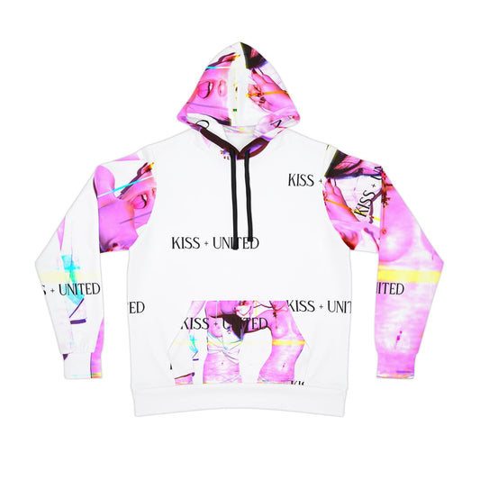 Kiss+United Nudestress Pink Athletic Hoodie (AOP)