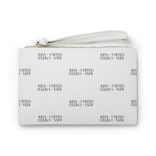 Kiss+United White Leather Clutch Bag